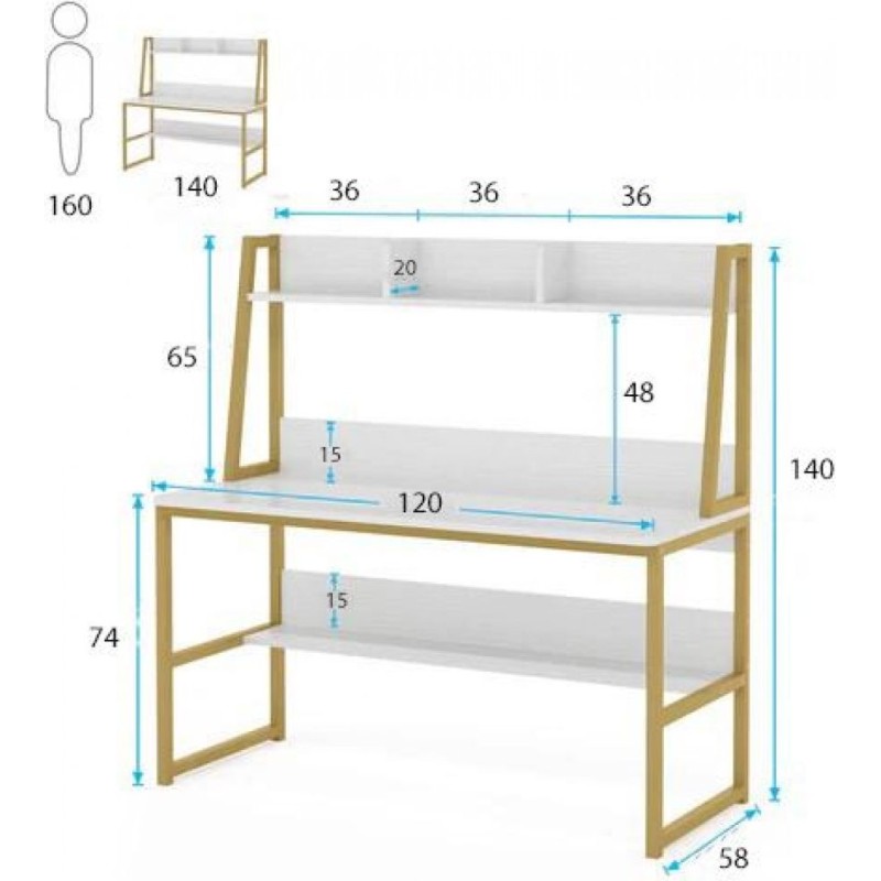 Комп’ютерний стіл у стилі лофт з металевим каркасом