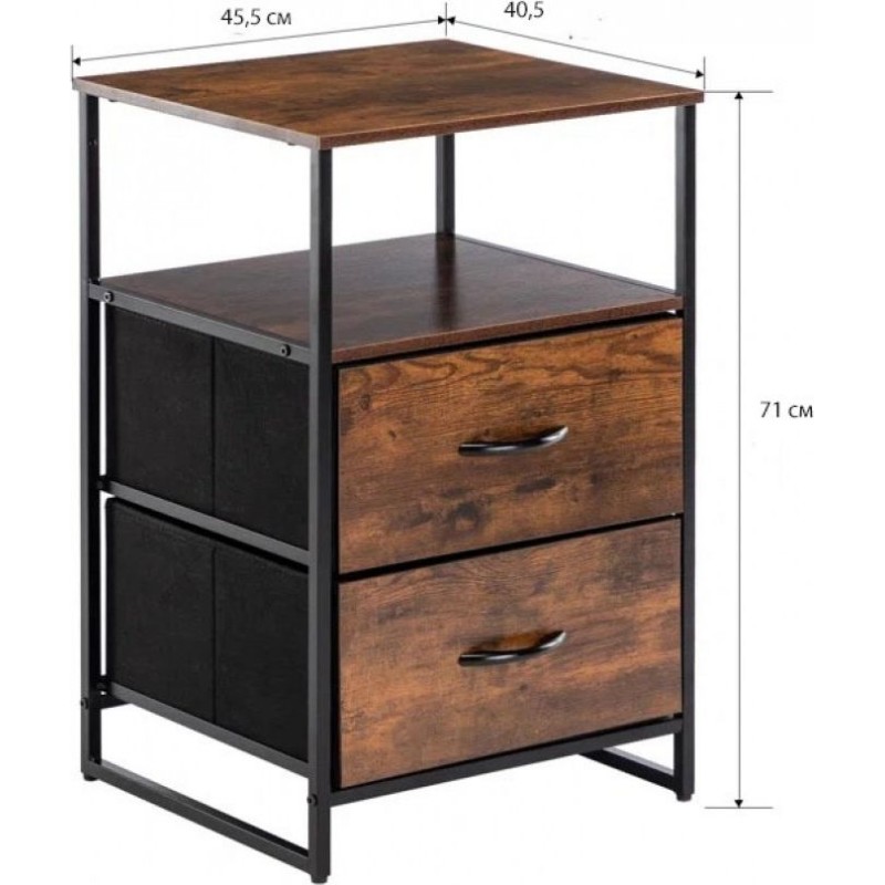 Тумбочка лофт  — ДСП + метал