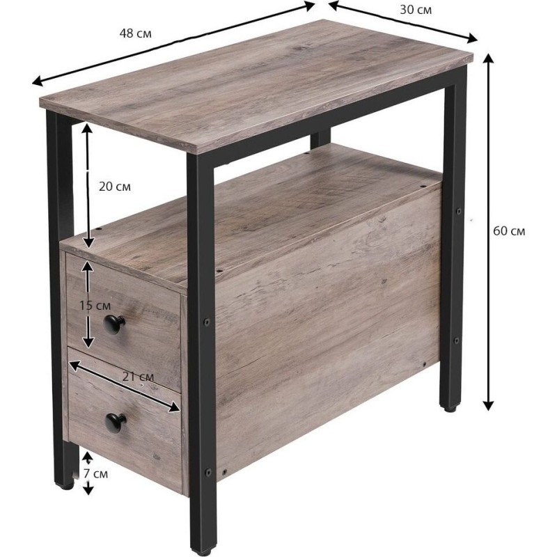 A table with a drawer and an open shelf MSMLOFT — 60×30×48 cm