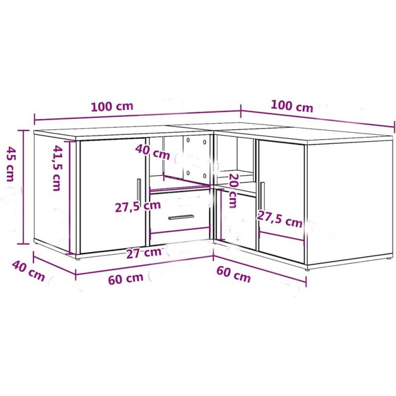 Кутова тумба дуб Сонома — MSMLOFT