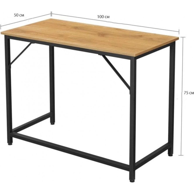 Письмовий стіл на металевій основі (100×50×75 см) — MSMLOFT