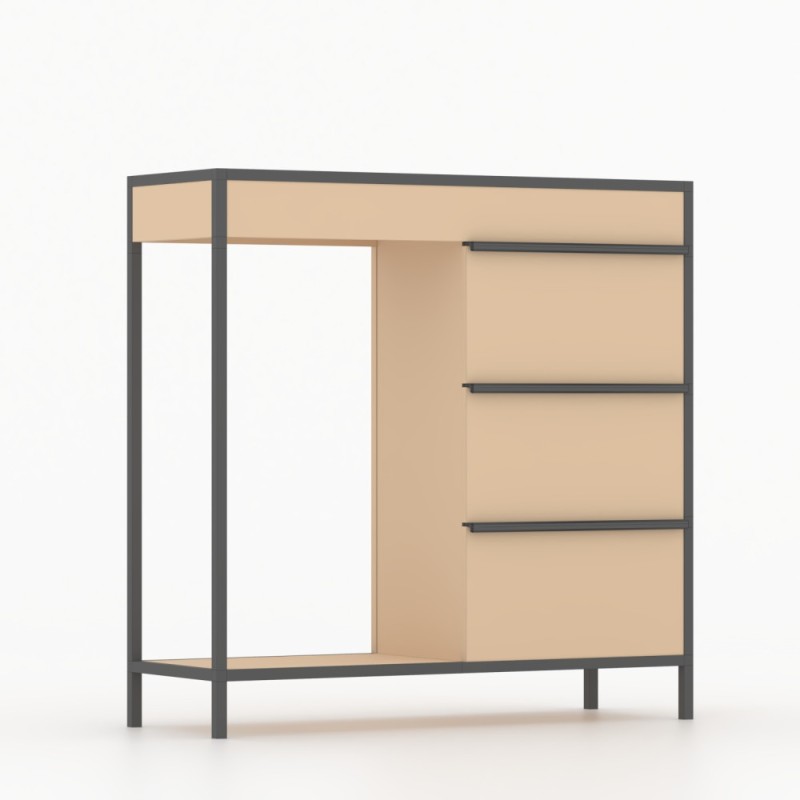 Тумба під раковину з відкритими та закритими полицями, 1000×350×1000 мм (МСМ)