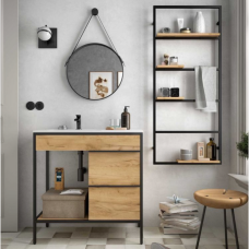 Тумба під раковину з відкритими та закритими поліцями у ванну кімнату 1000х1000х350 мм