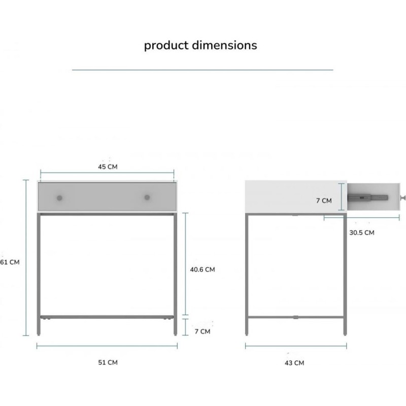 Нічна тумба з ящиком Julina MSM