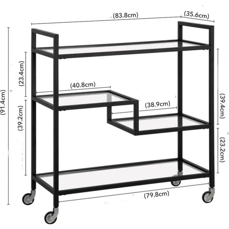 Барний візок Lovett із скляними полицями