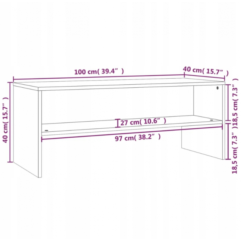 Тумба під телевізор — дуб Сонома, 100×40×40 см