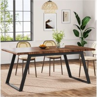 Обідній стіл на 6 осіб, прямокутний кухонний стіл із металевими ніжками.