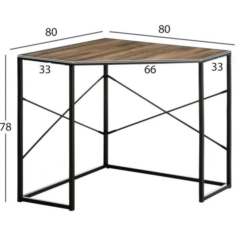 Кутовий письмовий стіл з металевою основою