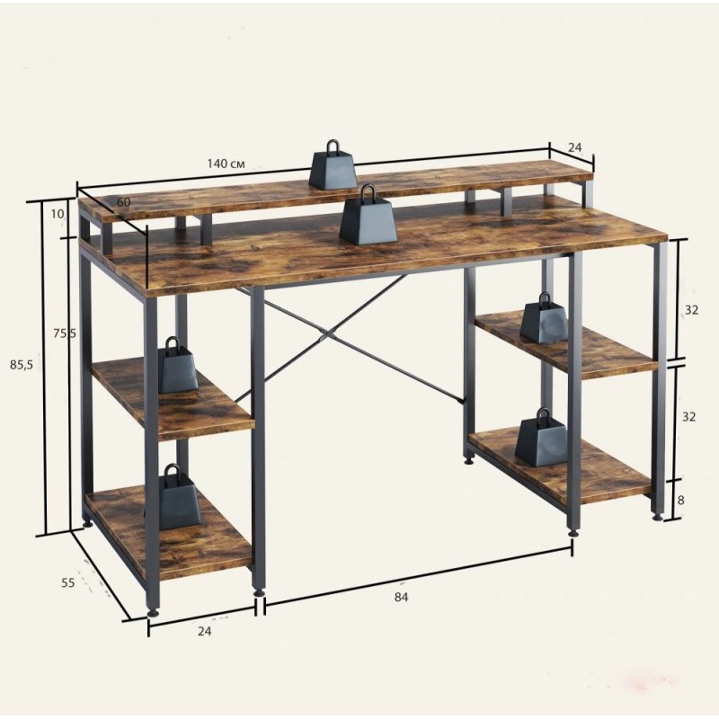 Комп’ютерний стіл із полицею для монітора