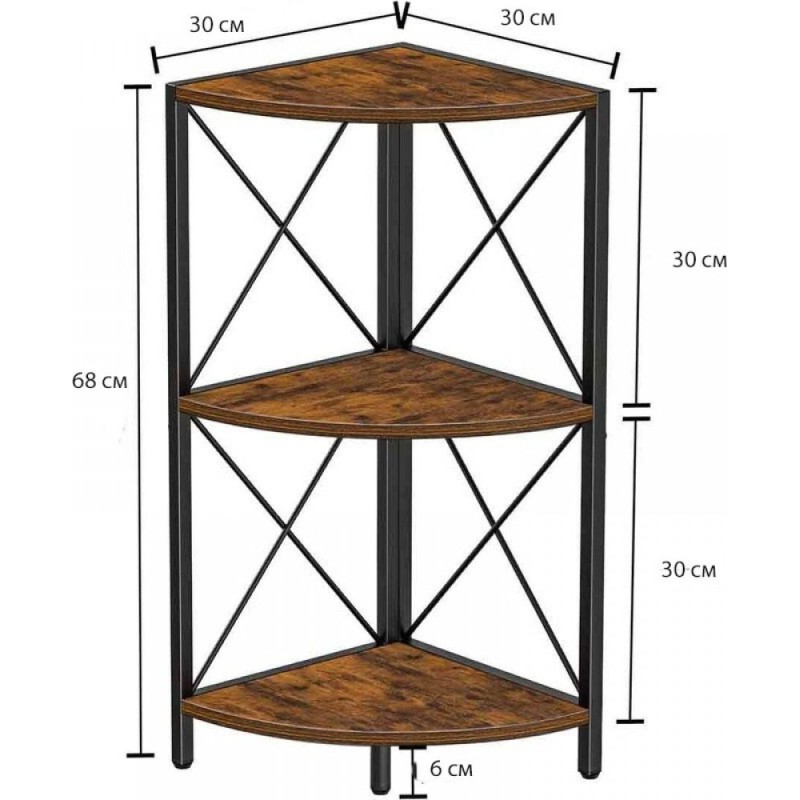 The Snughome corner shelf with MSM metal frame is a compact and stylish element for the home or office