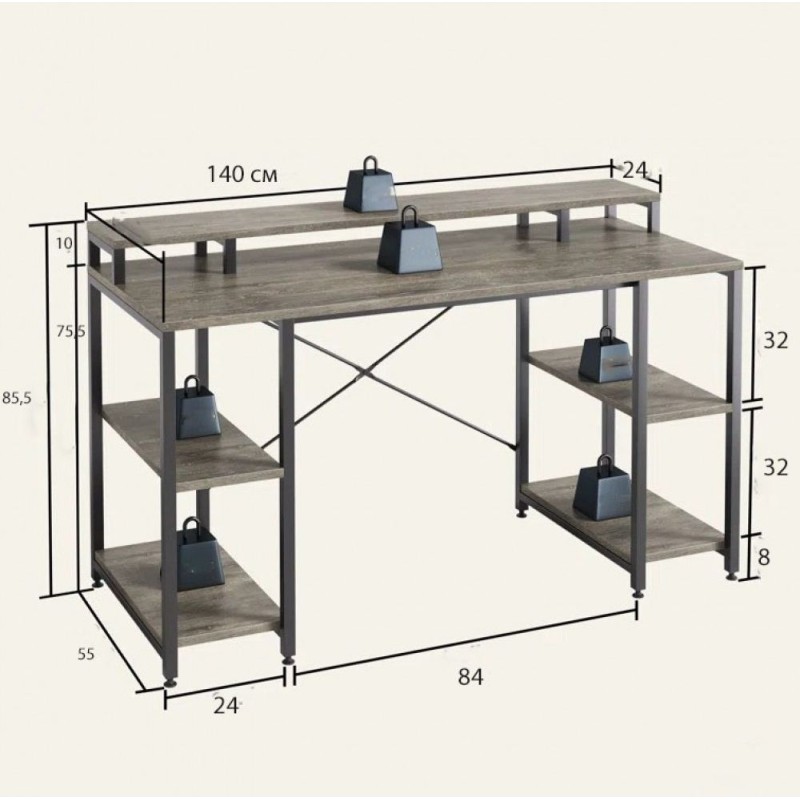 Комп’ютерний стіл із полицею для монітора