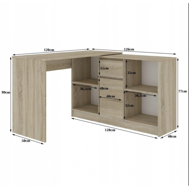 КОМОД CLP B-17 + СТІЛ, дуб сонома