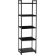 Стелаж MSMLOFT 5 полиць — чорний металевий каркас 150×45×35 см
