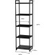 Стелаж MSMLOFT 5 полиць — чорний металевий каркас 150×45×35 см