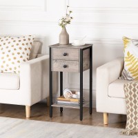 High bedside table with 2 drawers and shelf