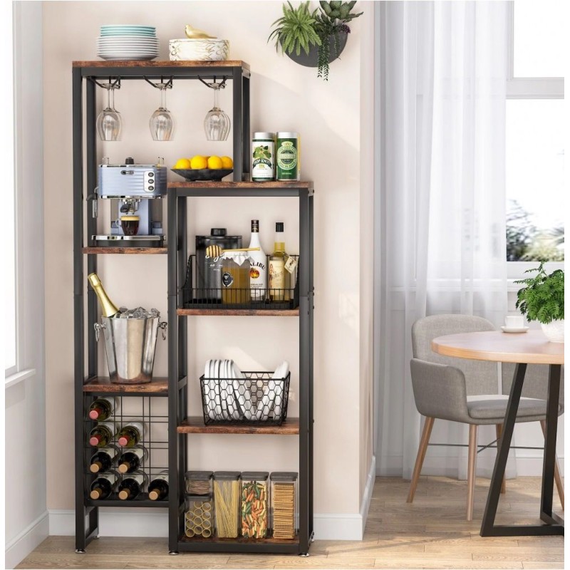 5-ярусний стелаж для вина MSM - вишуканий винний стелаж у стилі лофт