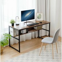 Computer desk on a metal base