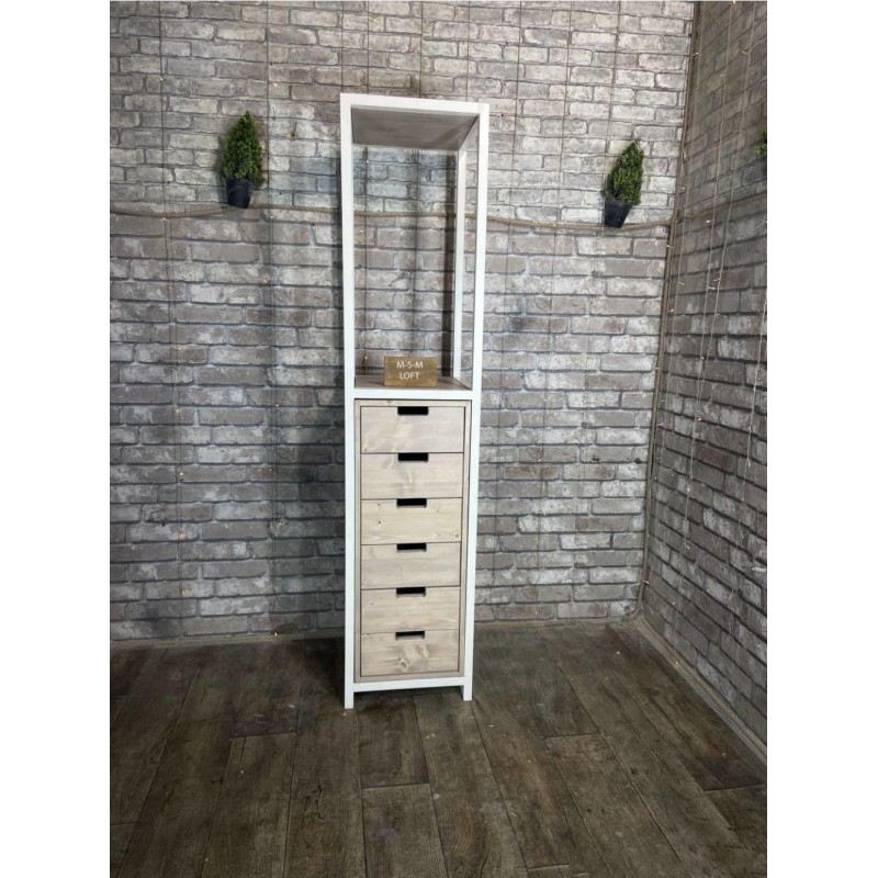 Стелаж з шухлядами 200×45×50 см — функціональний LOFT-стелаж