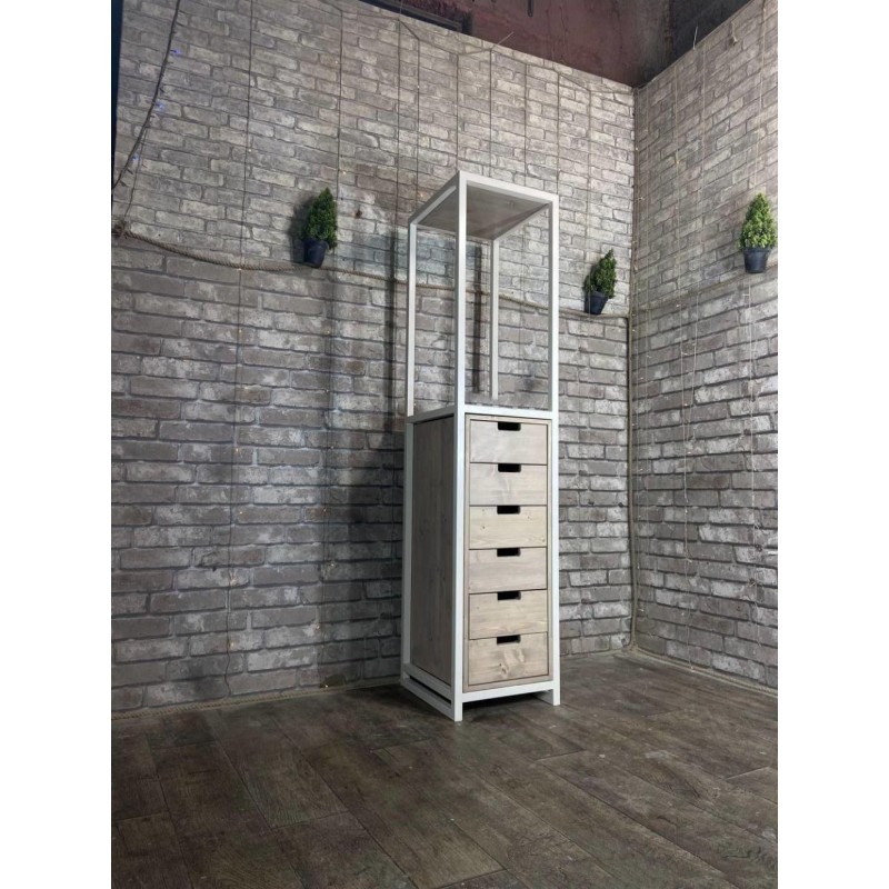 Стелаж з шухлядами 200×45×50 см — функціональний LOFT-стелаж