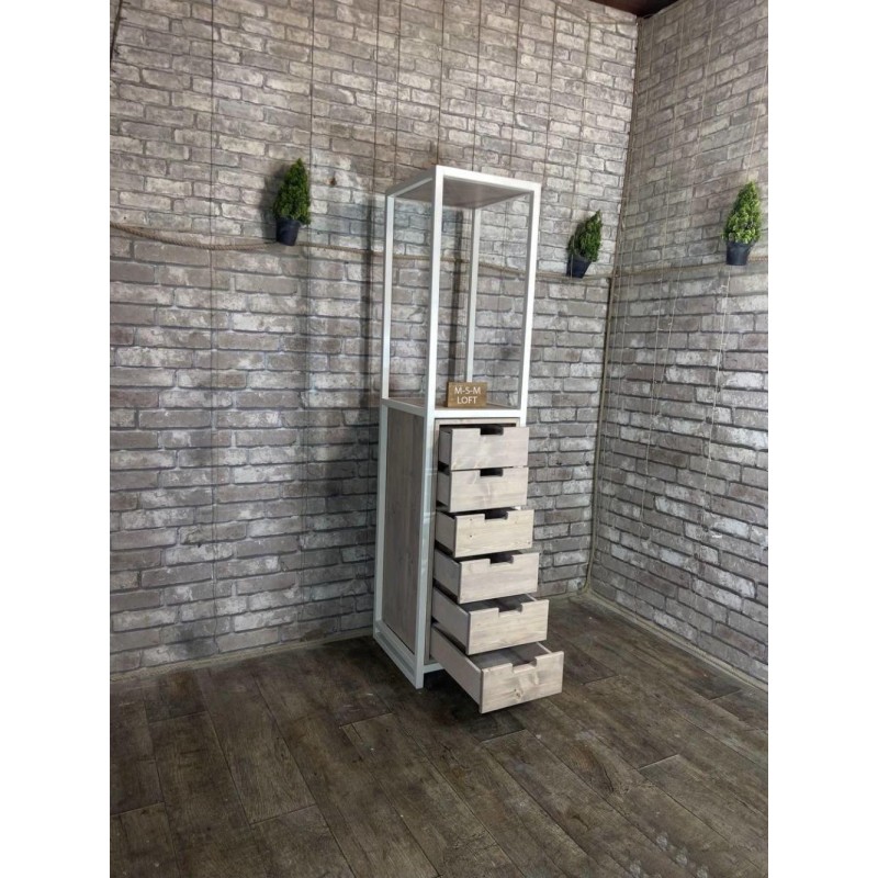Стелаж з шухлядами 200×45×50 см — функціональний LOFT-стелаж