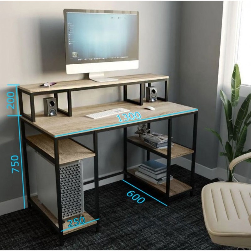 Стіл комп’ютерний у стилі MSMLOFT (металевий каркас)