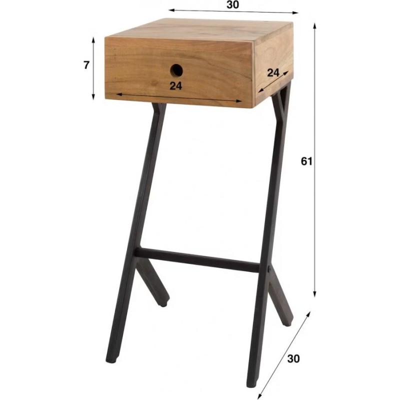 Тумба приліжкова з 1 шухлядою — стиль лофт