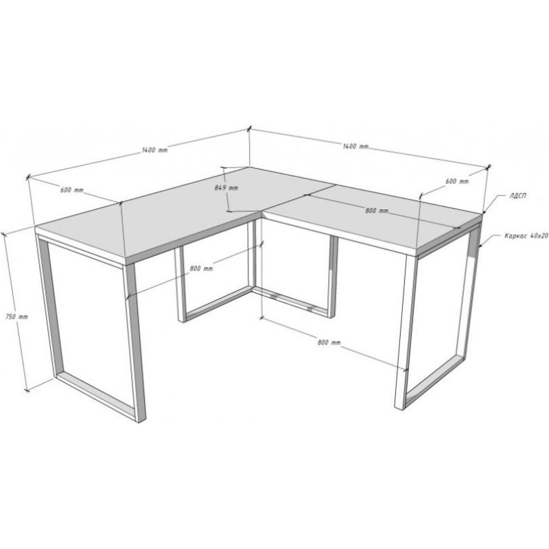 Кутовий письмовий стіл Либрон 38/2