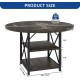 Moasis round dining table with 2-tier shelves
