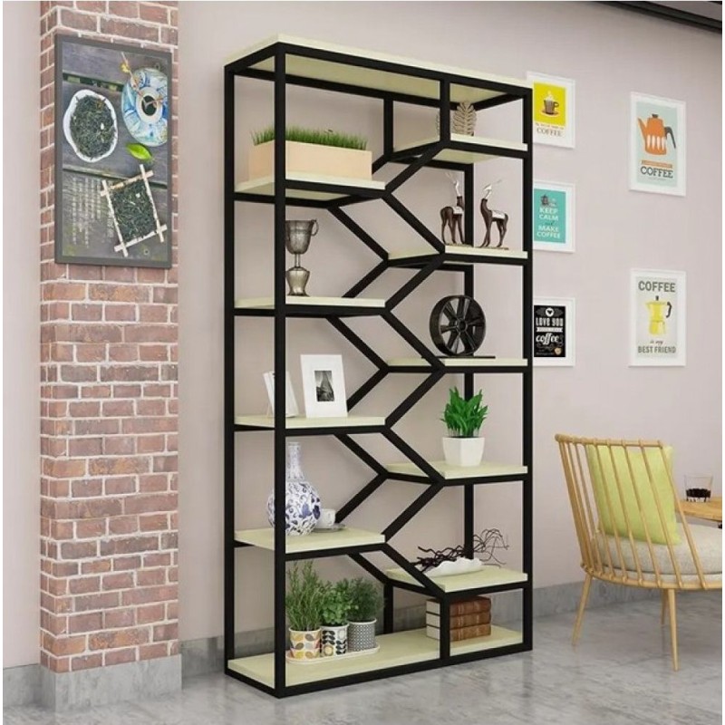 Витончений лофт‑стелаж з металевим каркасом та поличками з ДСП – ідеальне поєднання міцності і естетики