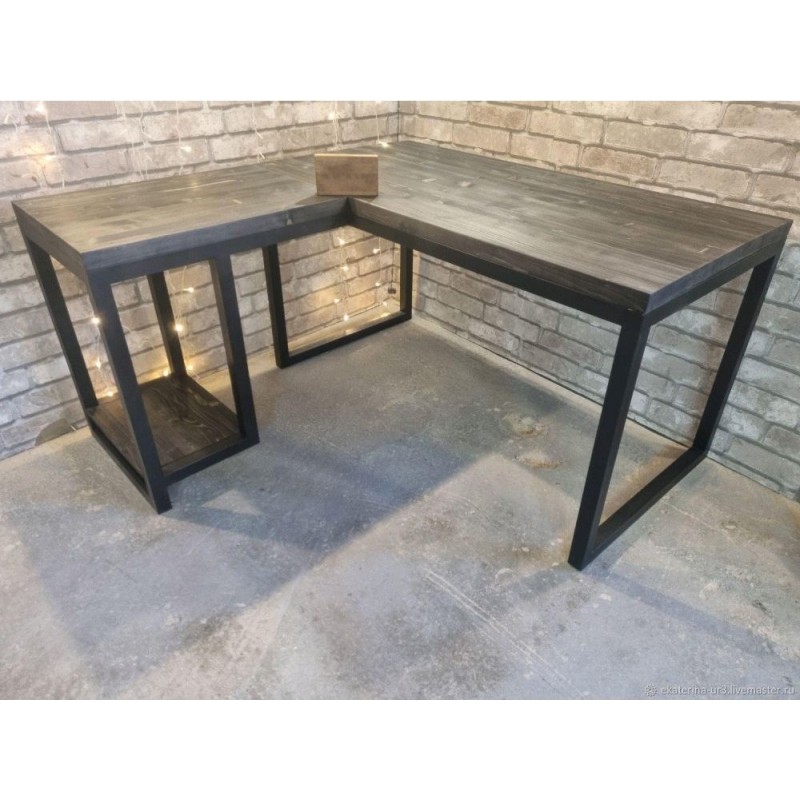 Кутовий стіл (сірий) — 140×50×75 см