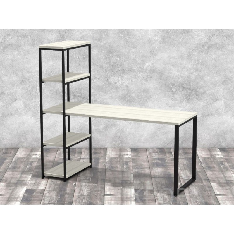 Стіл-стелаж Айсберг Loft 01 (чорний/білий) — 130 × 75 × 60 см