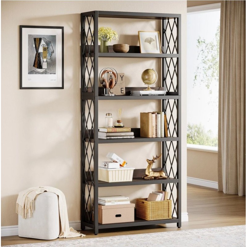 Стелаж 5-ярусний з відкритими полицями, 172×80×30 см