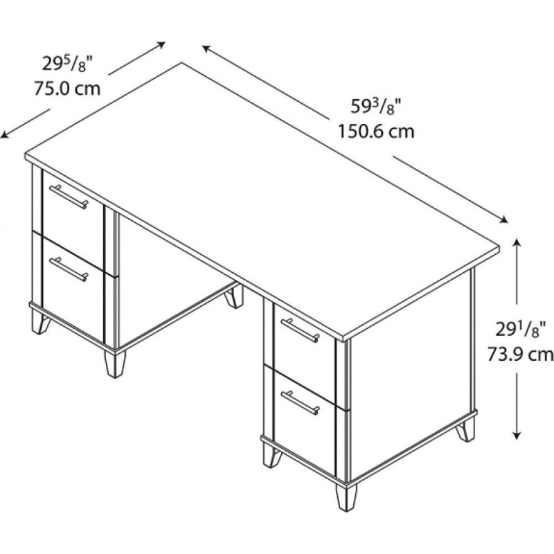 Традиційний письмовий стіл Somerset із висувними ящиками