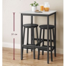 Барний стіл із металевим каркасом. Невеликий кухонний стіл, високий паб-стіл для вітальні.