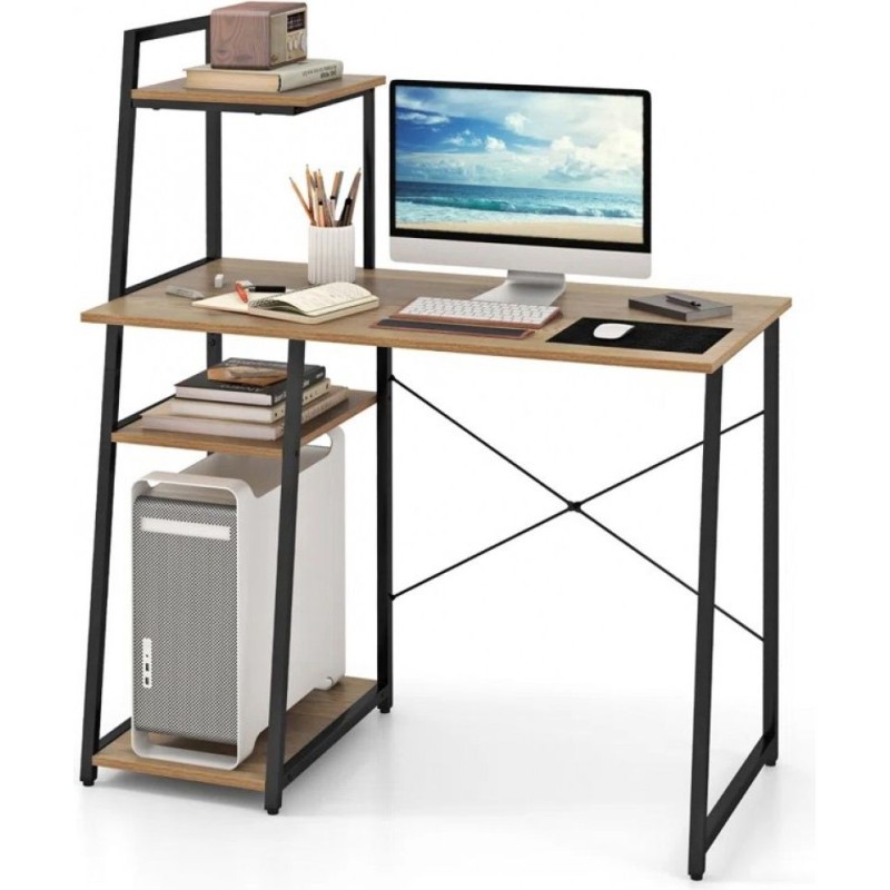 Письмовий стіл Pelham — 120×100×50 см із полицями, MSMLOFT