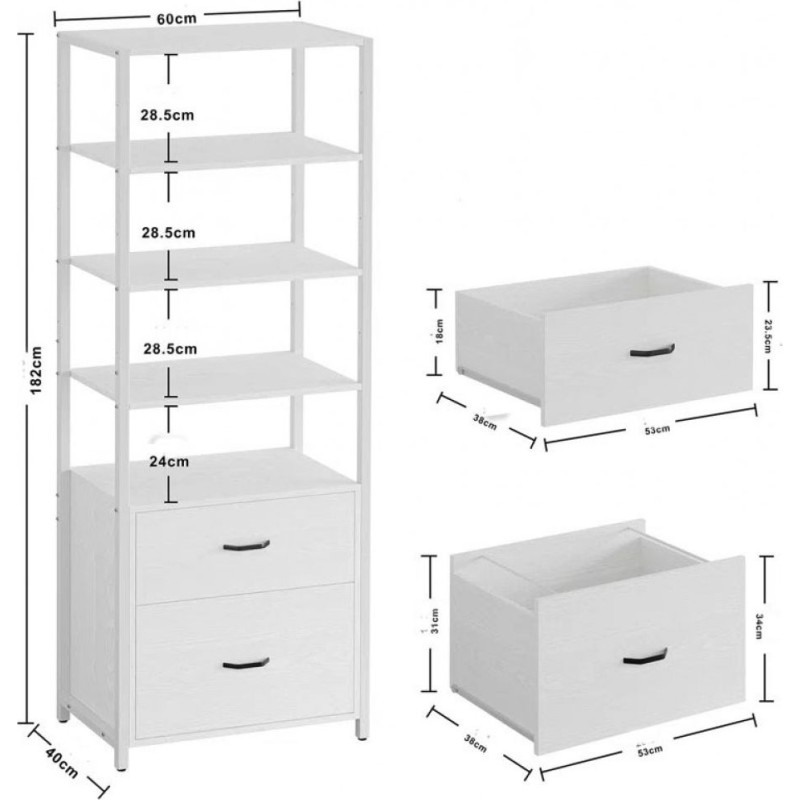 Висока промислова шафа з висувними ящиками — МСМ (182×60×40)