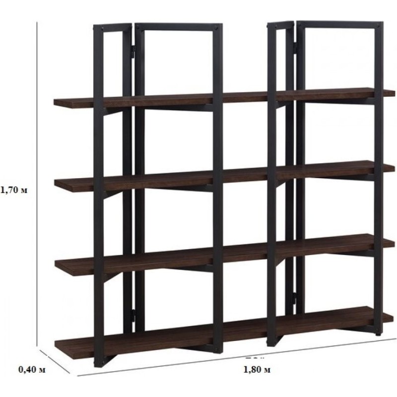 Стелаж MSMLOFT  — металевий каркас, (170×180×40 см)