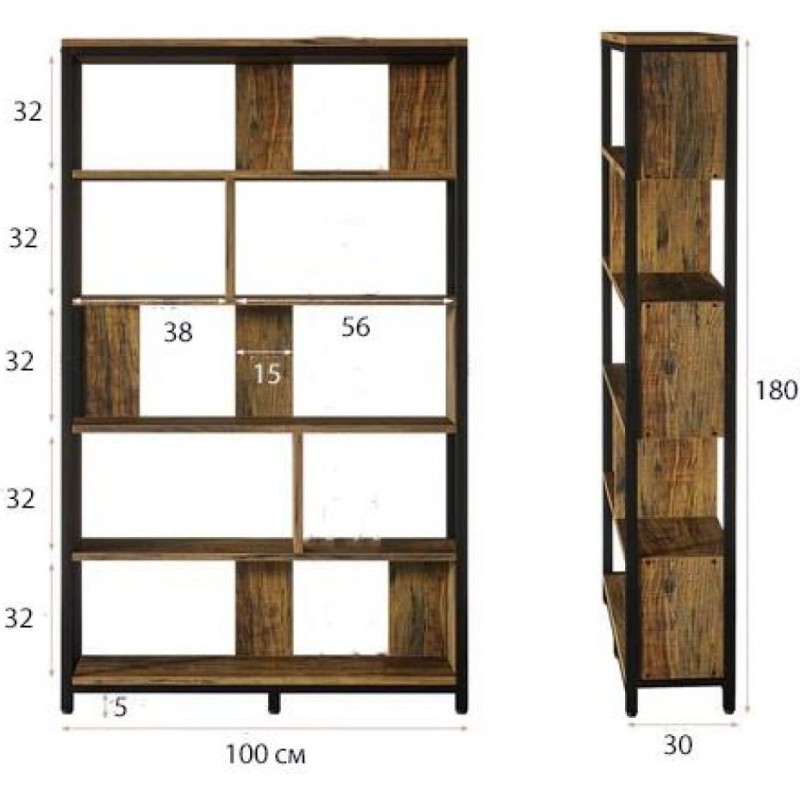 Стелаж Etagere 7 — 6‑рівневий стелаж у стилі Loft від MSM