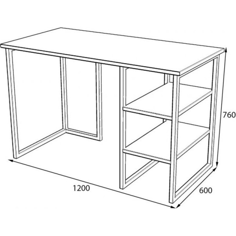 Письмовий стіл у стилі Loft офісний — 120 × 60 × 76 см