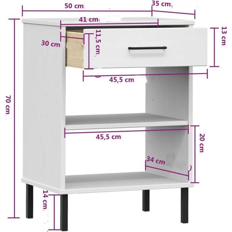Консоль для зберігання з металевими ніжками