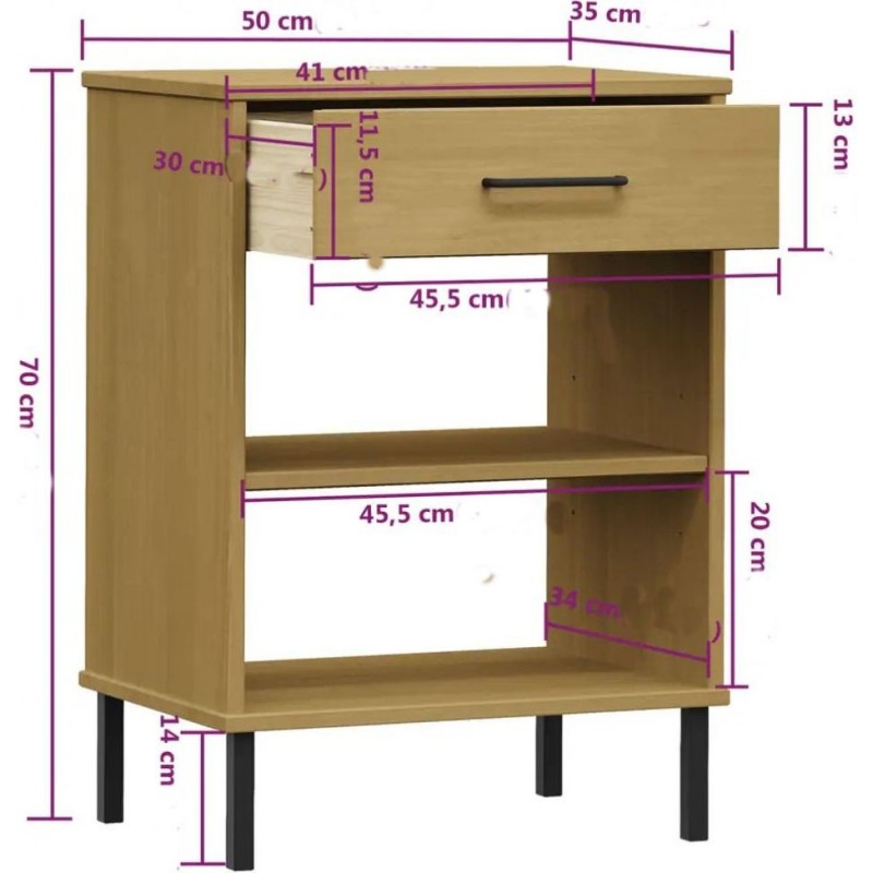 Консоль для зберігання з металевими ніжками