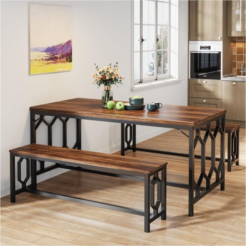 Kitchen breakfast table with 2 benches