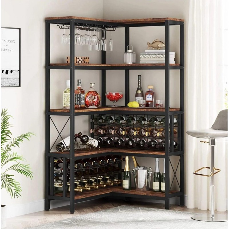 Кутовий барний барний для зберігання алкогольних напоїв і келихів