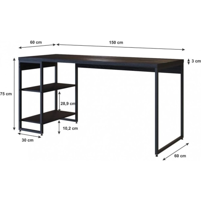 Письмовий стіл Dynamica (горіх) – лофт стиль від MSM