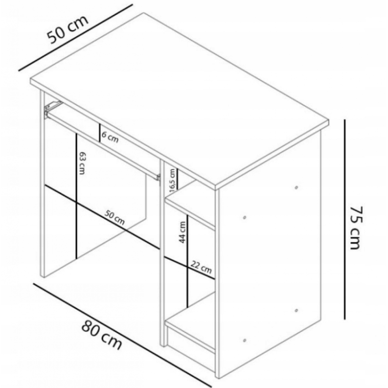 Офісний стіл 80 см — Compact Loft Desk
