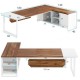 Письмовий стіл Г-подібний з тумбою для файлів
