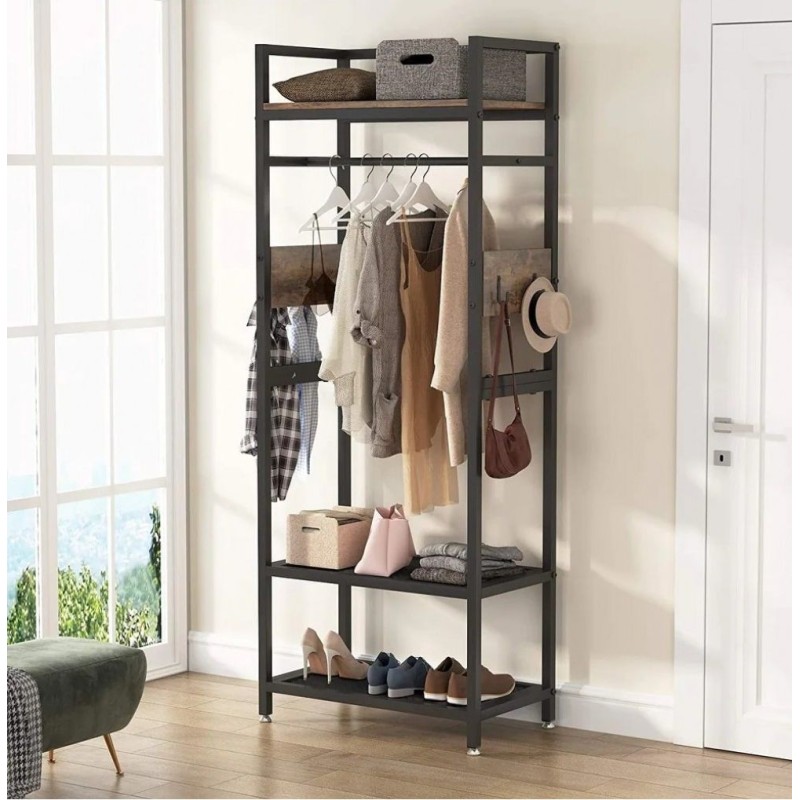 Вішалка для одягу з полицями