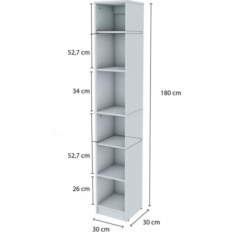 Стелаж New 8 — вузький стильний стелаж 180×30×30 см