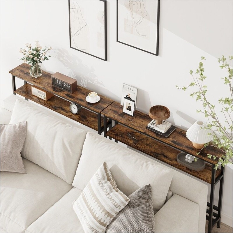 Narrow 2-tier console table