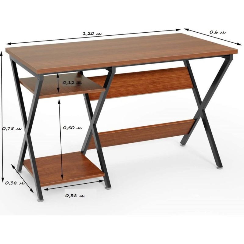 Стіл комп’ютерний у стилі MSMLOFT (каркас металевий)